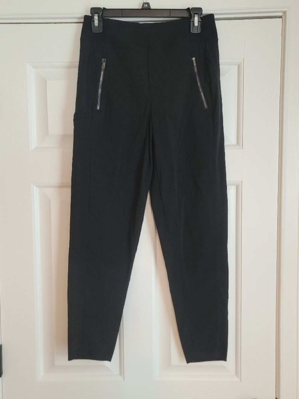 Athleta Women's Sz 2 Black Ankle Athletic Pants PullOn Stretch High Rise Pockets